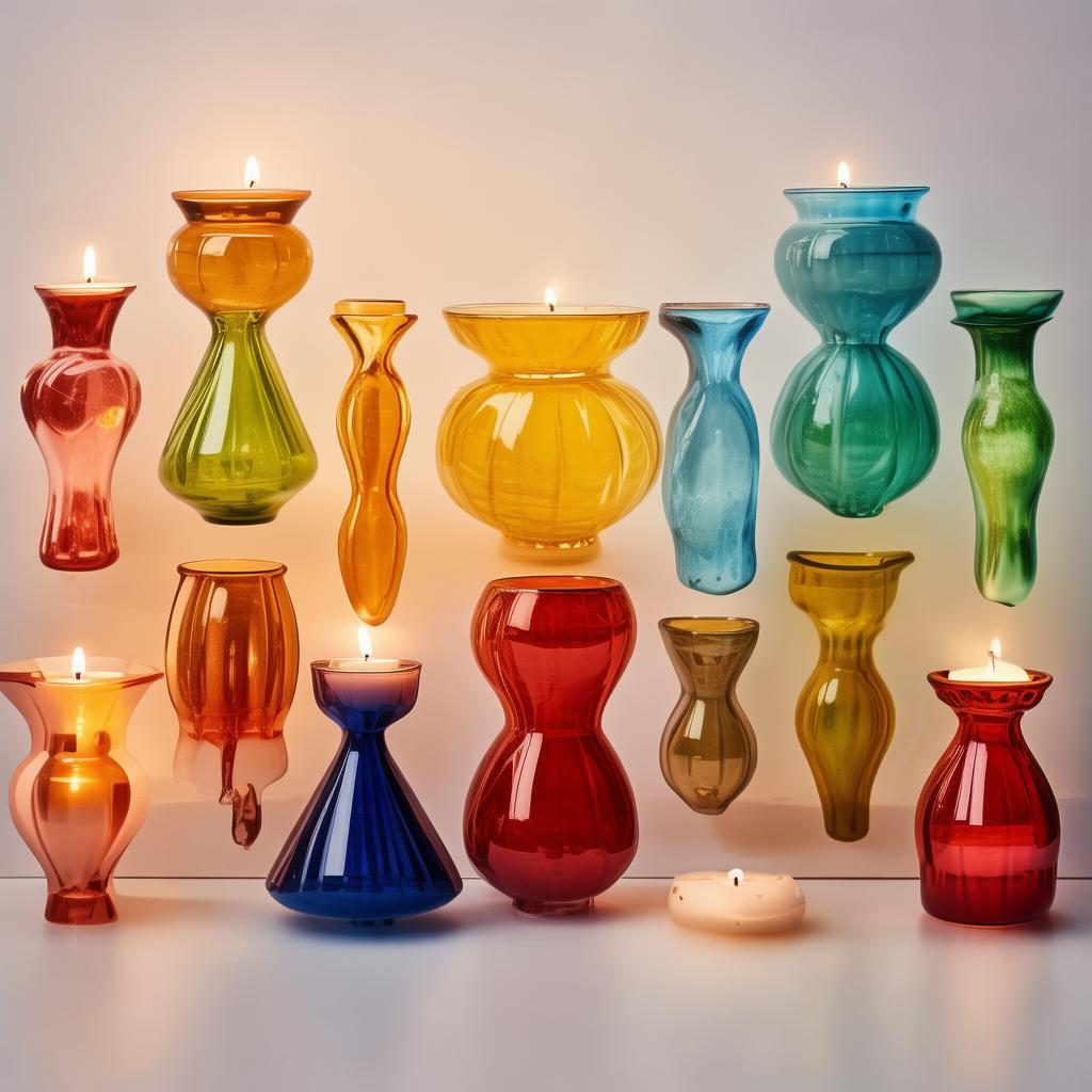 Pink Depression Glass Candle Holders