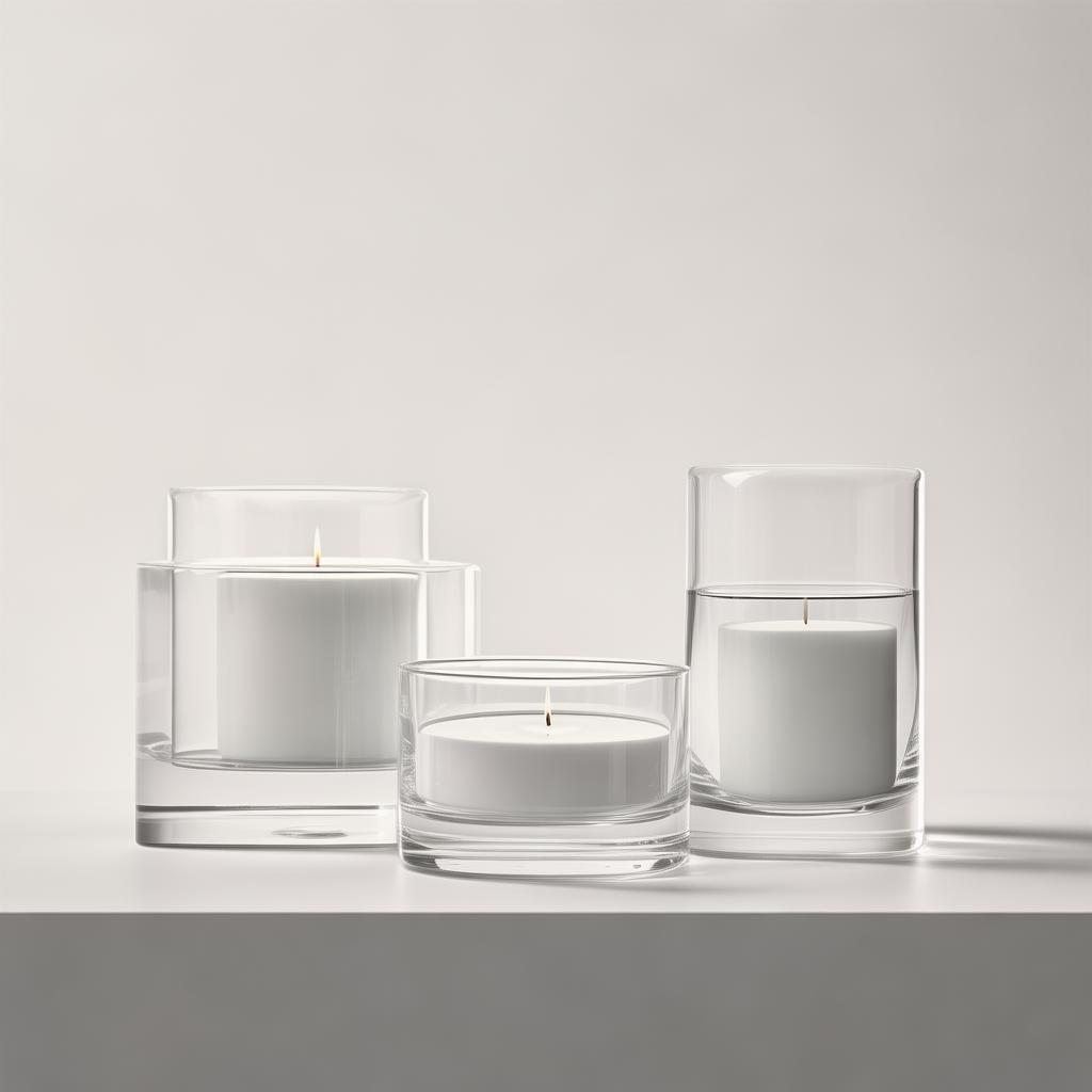 Set Of Glass Candle Holders