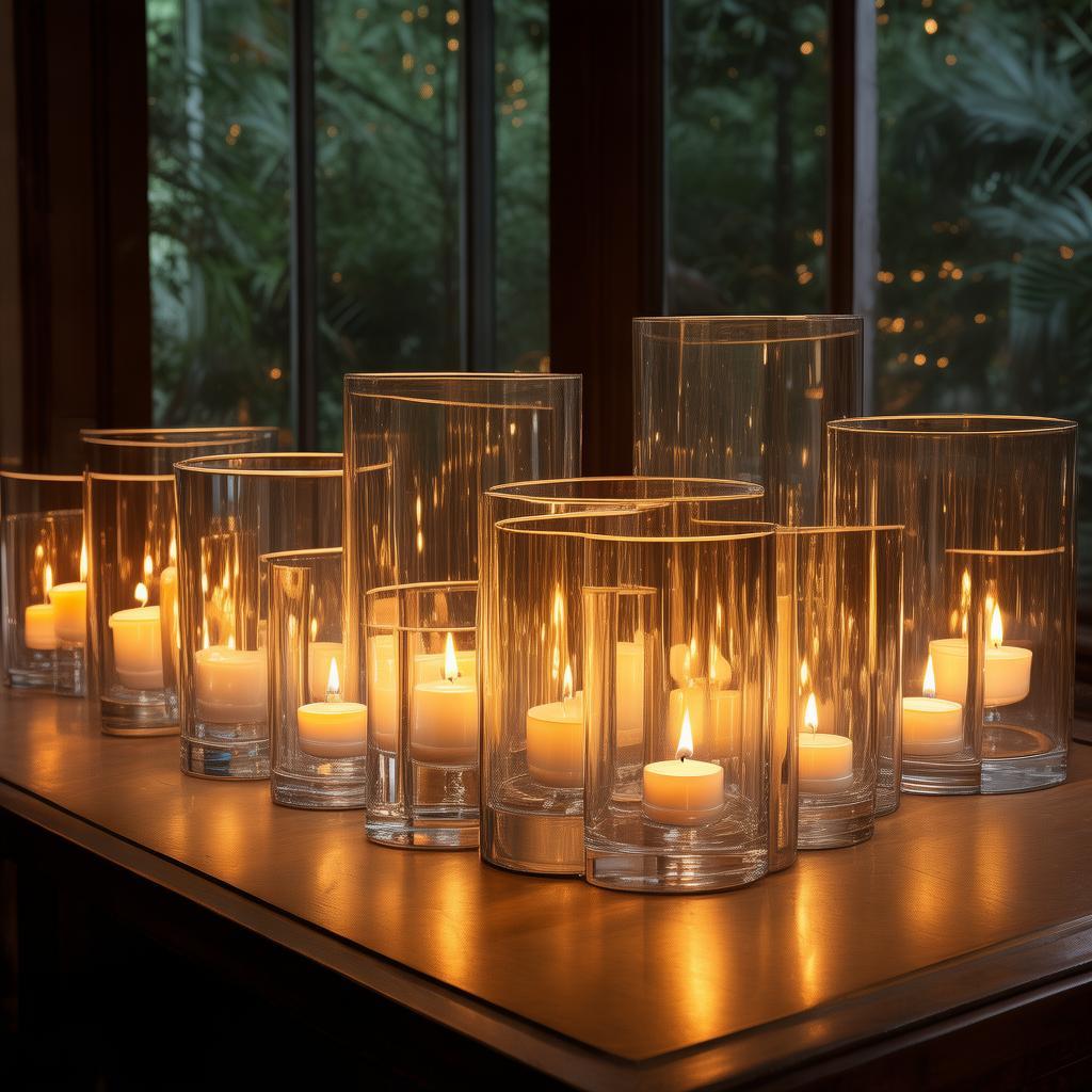Cylinder Vases With Candles