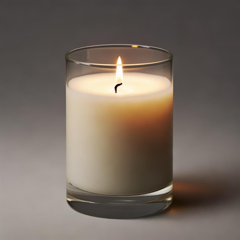 White Pillar Candles In Glass