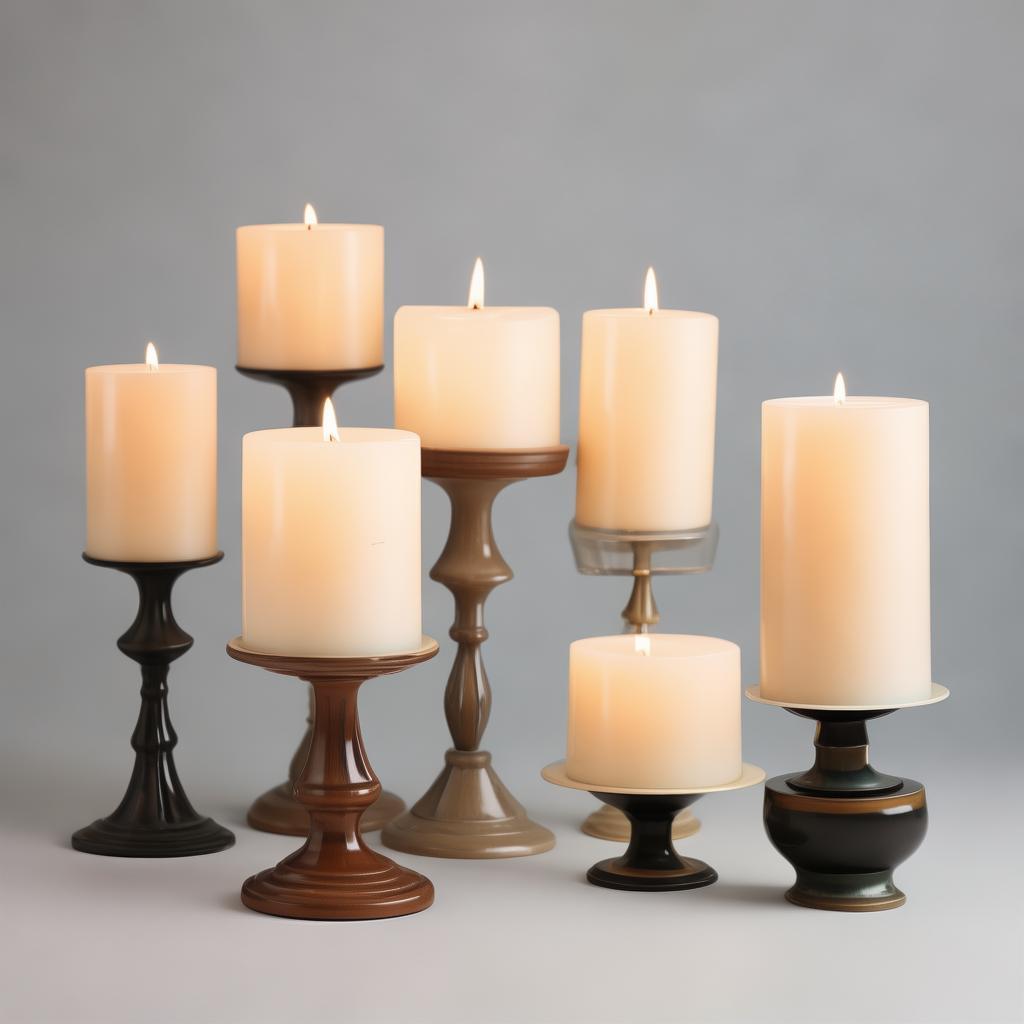 Wooden Candle Holders Pillar