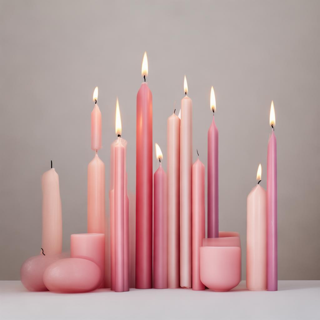 Light Pink Taper Candles