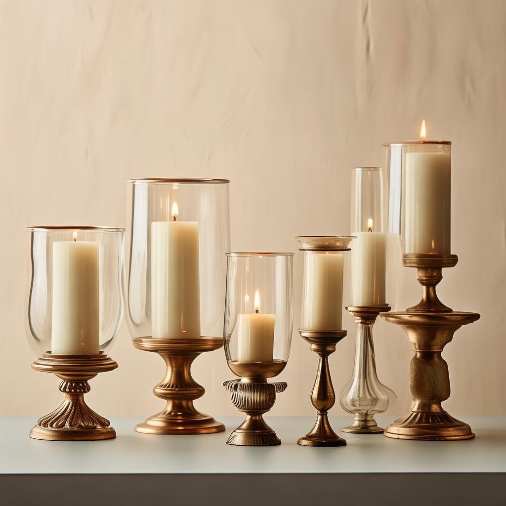 Set Of 3 Hurricane Candle Holders