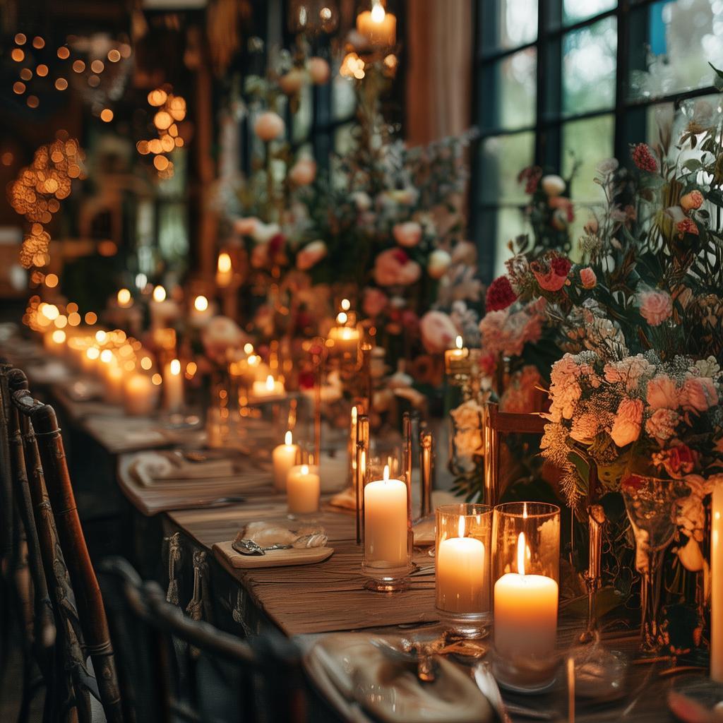 Wedding Reception Candle Centerpieces