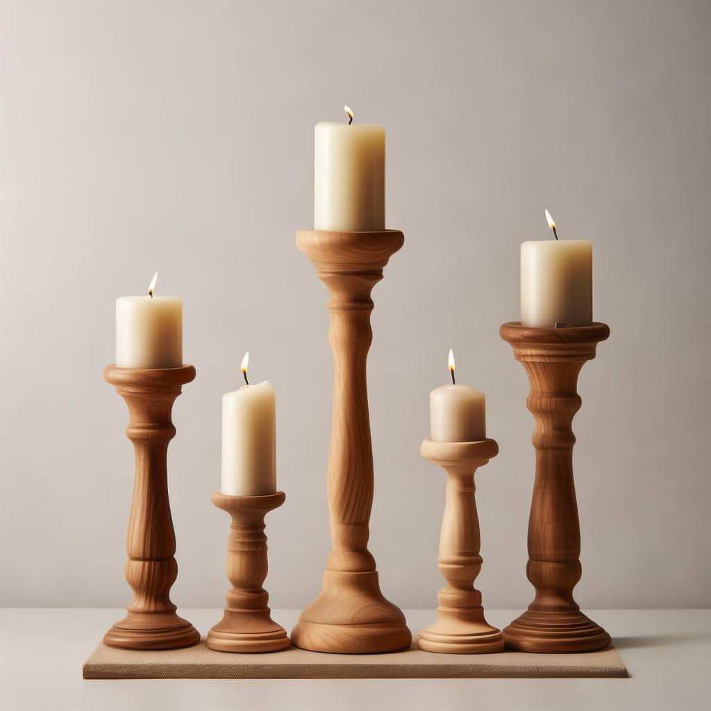 Unfinished Wooden Candle Holders